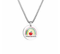 Collier féminin élégant moderne discret Cadeaux d'appréciation de l'enseignant Collier de remerciement pour l'enseignant Cadeaux uniques de l'enseignant pour Noël Saint Valentin Retraite (K, A)
