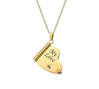 Collier Femme 37Colliers - Collier Livre d'Histoires - Colliers pour Petite-Fille De Grand-Mère/ Maman Bijou en Acier Inoxydable pour Couples Convient Anniversaire, Remise de Diplôme ( A, 2. 3* 2. 4)