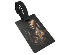 Collier femme africaine vintage esthétique étiquettes de bagage étiquette nom étiquette étiquette valise, idéal pour voyage croisière, sac à dos