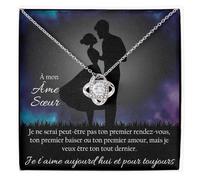 Collier Femme Âme Sœur Idée Cadeau pour Elle Finition Argent ou Or Bijou Anniversaire Mariage Saint-Valentin ou Noël Pour Épouse ou Petite Amie - Coffret avec DÉDICACE inclus (Collier Âme Sœur 2)