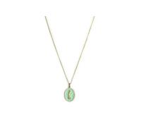 Collier Femme Amen Clbfasmgti En Argent 925 Doré - Médaille Miraculeuse Email Vert Et Halo De Cristaux