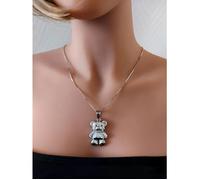 Collier - Femme - Chaîne et Pendentif - Ourson - Cristaux - Swarovski Eléments - Argent Fin 925/1000 - 50 cm