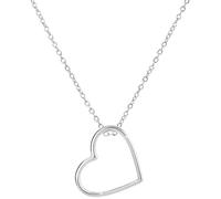 Collier Femme Coeur plaqué Or ou Argent Pendentif Coeur Amour Amitié et Chaine Réglable Bijoux Mode Cadeau pour Elle Argent