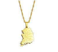 Collier Femme - Colliers Pendentifs Avec Nom De Ville De La République De Corée, Pour Femmes Filles Corée Du Sud Bijoux Cartes Coréennes, Colliers Personnalisés De Tous Les Jours, Cadeaux De Bij