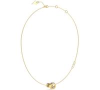 Collier Femme Guess 4g Forever Jubn02273jwygt-U En Acier Doré - Pendentif Double Anneau Avec Logo Et Cristaux