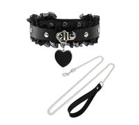 Collier femme Love, loli maid traction chain rope chain, Japanese soft girl toy supplies (FRE7) (Noir)