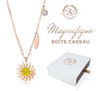Collier femme Marguerite Baigné dans l'OR. Coffret cadeau femme offert. Idée cadeau femme Noël, Saint-Valentin. 2SPLENDID®