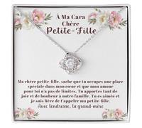 Collier Femme Nièce Cadeau de la Part d'une Grand-Mère d'un Grand-Père d'une Tante ou d'un Oncle Finition Argent ou Or Anniversaire ou Noël - Coffret avec DÉDICACE incluse (petite fille 1)