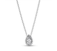 Collier Halo Poire Scintillant - Pandora Timeless Argent 45 cm
