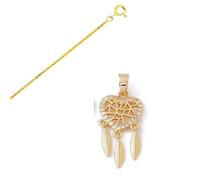 Collier - Femme - Pendentif - Coeur - Attrape Rêve - Plaqué Or Jaune 585/1000 - 45 cm - Vénitienne