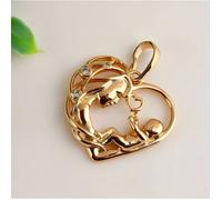 Collier - Femme - Pendentif - Coeur - Mère et Enfant - Plaqué Or Jaune 750/1000 - 3 Microns - 50 cm - Vénitienne