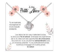 Collier Femme Petite-Fille Cadeau de la Part d'une Grand-Mère d'un Grand-Père d'une Tante ou d'un Oncle Finition Argent ou Or Bijou Anniversaire ou Noël - Coffret avec DÉDICACE incluse (petite fille)