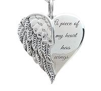 Collier Femme Romantique Amour Coeur Aile d'Ange Pendentif Collier Chaîne en Argent Collier Ras du Cou Bijoux avec Lettre un morceau de mon coeur a des ailes Anniversaire Noël Saint Valentin