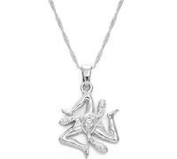 Collier Femme - Sicile Italie Villes Drapeau Pendentif Colliers, Italien Sicilia Bijoux Cadeaux, Colliers Ethniques Personnalisés Tous Les Jours, Mode Hiphop Unique Accessoires, Argent, 45Cm Chaîne