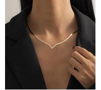 COLLIER Femmes Collier Plat Snake Chaîne V-Forme V-Forme V-Forme Hip Hop Hop Bijoux Cadeau Cadeau Bijoux style-Golden 2