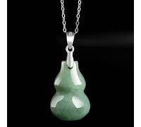 Collier Feng Shui Collier en jade naturel Collier pendentif Wu Lou/Gourde Collier en argent sterling Talisman Collier porte-bonheur Collier ras du cou en pierres précieuses vintage Attirer la richesse