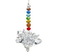 Collier Feng Shui en cristal lotus avec chakra -- 10 cm