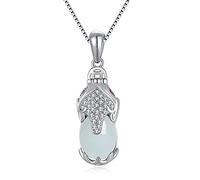 Collier Feng Shui en jade naturel pour femme en argent sterling Pixiu Pi Yao - Collier portant une pièce de monnaie antique - Amulette de méditation - Attire la chance
