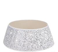 Collier festif en velours pour sapin de Noël avec motif à paillettes, pliable et infroissable, s'adapte à la plupart des supports de sapin, pour décoration de vacances saisonnières (argenté)