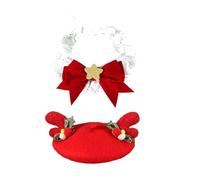 Collier festif pour chien avec chapeau de gui en forme d'étoile - Tenue pour animal de compagnie - Noël - Nouvel An - Collier décoratif - Accessoires photo - Collier pour animal domestique