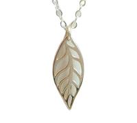 Collier feuille en argent sterling 925. Petit collier moderne. Pendentif nature simple. Une seule feuille. Bijou délicat pour tous les jours, cadeau jardinier | Avec chaîne de 45 cm | Plaqué argent