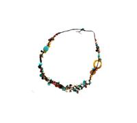 Collier fil de soie et pierres