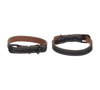 Collier Flamingo Montana Noir, En Cuir, Pour Chiens, Avec Boucle Brillante