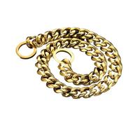 Collier for Chien argenté et doré, Maille cubaine de 15 mm de Large, chaîne de Dressage en Acier Inoxydable Lisse for Animaux de Compagnie bravecto Chien(2,28inch (71cm) -15MM)