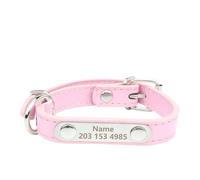 Collier for Chien avec Plaque d'identification gravée for Petits, Moyens et Grands Chiens, Collier for Chat en Cuir PU Souple Collier Chien Large(7,3)