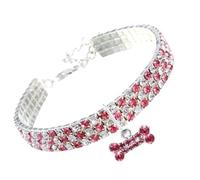 Collier for Chien Confortable, réglable avec Pendentif à Paillettes de Diamant, Collier for Animaux de Compagnie for Chiens et Chats de Petite, Moyenne et Grande Taille, 1 pièce(Red,S)