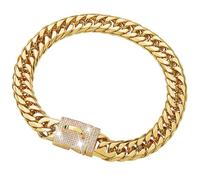 Collier for Chien en Acier Inoxydable 16 mm, Robuste et élégant, avec Fermoir sécurisé, for l'entraînement et la Mode des Grandes Races Actives.(18in)