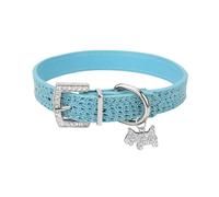 Collier for Chien rembourré en Cuir synthétique avec Pendentif for Chiot et Boucle en Strass for Petits, Moyens et Grands Chiens et Chats Collier Chien Large(5,M 2.0x42cm)