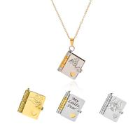 Collier « For Granddaughter » avec inscription « The Most Beautiful Chapter Book », « My Little Star Book » pour fille, colliers gravés personnalisés avec 6 pages d'informations, cadeaux pour