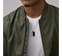 Collier FOSSIL en Acier et Onyx Noir