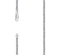 Collier Franco creux en argent sterling 925 rhodié 2,5 mm 46 cm pour homme et femme