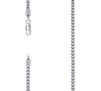 Collier Franco creux en argent sterling 925 rhodié 2,7 mm 61 cm pour homme et femme