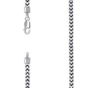 Collier Franco creux en argent sterling 925 rhodié 4,3 mm 56 cm pour homme et femme