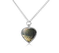 Collier funéraire pour animaux de compagnie - Bijou commémoratif pour chien/chat avec entonnoir, pendentif en forme de cœur et chaîne de 70,1 cm, collier urne de cerf cadeau souvenir pour perte