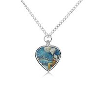 Collier funéraire pour animaux de compagnie - Bijou commémoratif pour chien/chat avec entonnoir, pendentif en forme de cœur et chaîne de 70,1 cm, collier urne pour deux personnes sur des chaises