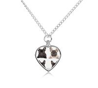 Collier funéraire pour animaux de compagnie - Bijou commémoratif pour chien/chat avec entonnoir, pendentif en forme de cœur et chaîne de 70,1 cm, collier urne bouledogue français, cadeau souvenir pour