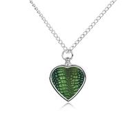 Collier funéraire pour animaux de compagnie - Bijou commémoratif pour chien/chat avec entonnoir, pendentif en forme de cœur et chaîne de 70,1 cm, collier urne en peau d'alligator cadeau souvenir pour