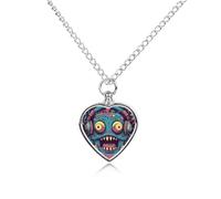 Collier funéraire pour animaux de compagnie - Bijou commémoratif pour chien/chat avec entonnoir, pendentif en forme de cœur et chaîne de 70,1 cm, collier urne en forme de monstre d'amour musical