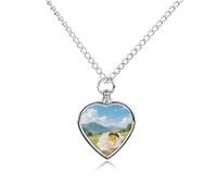 Collier funéraire pour animaux de compagnie - Bijou commémoratif pour chien/chat avec entonnoir, pendentif en forme de cœur et chaîne de 70,1 cm, abeille sur une rose, cadeau souvenir pour la perte