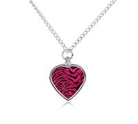 Collier funéraire pour animaux de compagnie - Bijou commémoratif pour chien/chat avec entonnoir, pendentif en forme de cœur et chaîne de 70,1 cm, collier urne zèbre tigre léopard, cadeau souvenir pour