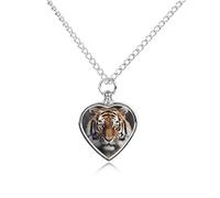 Collier funéraire pour animaux de compagnie - Bijou commémoratif pour chien/chat avec entonnoir, pendentif en forme de cœur et chaîne de 70,1 cm, collier urne tigre souvenir pour perte d'animaux de