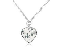 Collier funéraire pour animaux de compagnie - Bijou commémoratif pour chien/chat avec entonnoir, pendentif en forme de cœur et chaîne de 70,1 cm, élévateur de ski avec urne de sapin - Cadeau souvenir