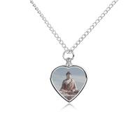 Collier funéraire pour animaux de compagnie - Bijou commémoratif pour chien/chat avec entonnoir, pendentif en forme de cœur et chaîne de 70,1 cm, collier urne statue blanche, cadeau souvenir pour