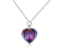 Collier funéraire pour animaux de compagnie - Bijou commémoratif pour chien/chat avec entonnoir, pendentif en forme de cœur et chaîne de 70,1 cm, collier urne tunnel avec lumières néon, cadeau