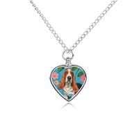 Collier funéraire pour animaux de compagnie - Bijou commémoratif pour chien/chat avec entonnoir, pendentif en forme de cœur et chaîne de 70,1 cm, collier urne à fleurs pour chien ou chat - Cadeau