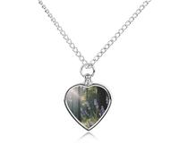 Collier funéraire pour animaux de compagnie - Bijou commémoratif pour chien/chat avec entonnoir, pendentif en forme de cœur et chaîne de 70,1 cm, collier urne à fleurs, cadeau souvenir pour perte